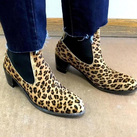 Salpy 8.5 Women’s Cheetah print calf skin ankle boots - Picture 1 of 7